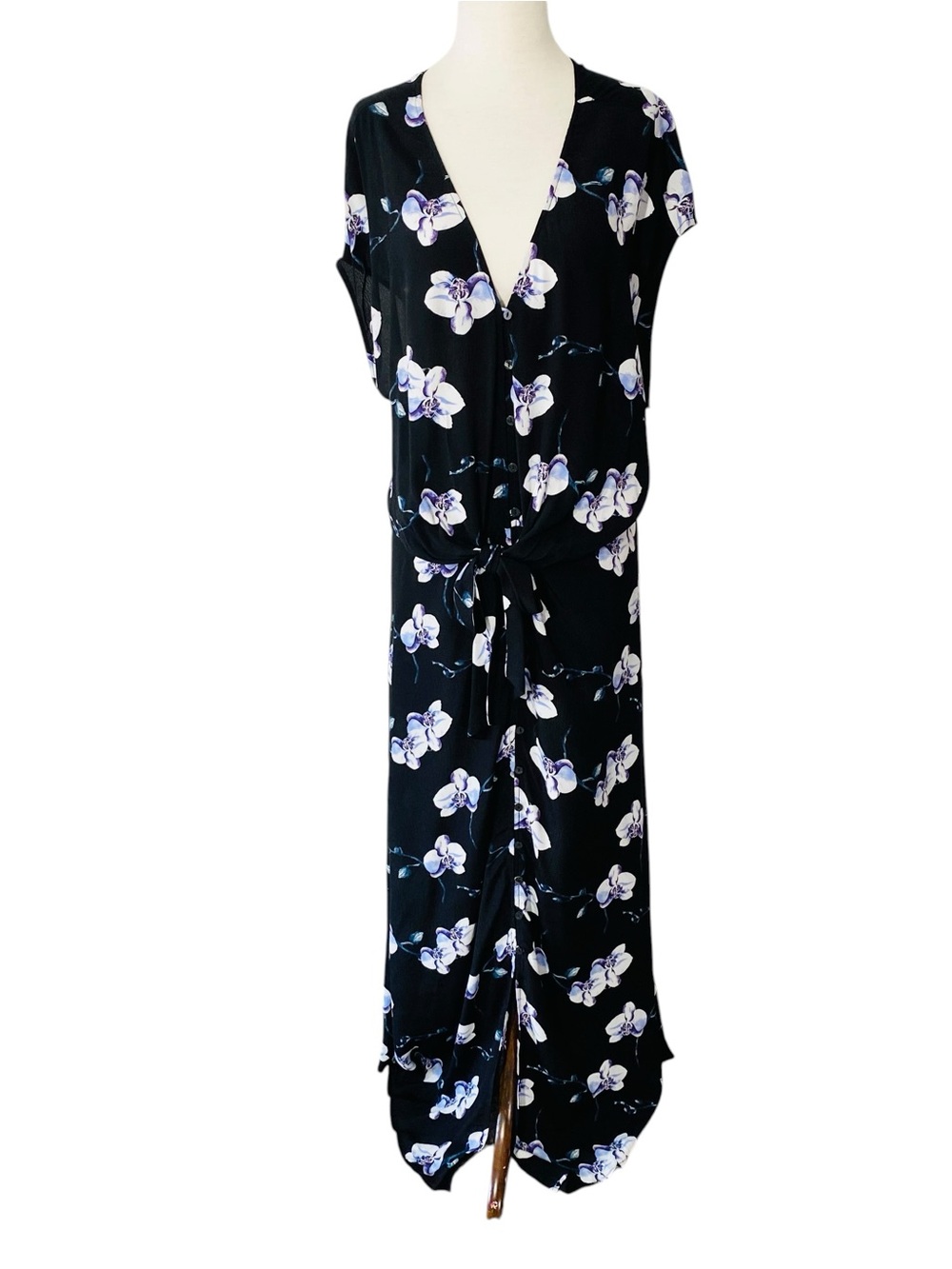 ELLOS Floral Tie Front Maxi Dress - Picture 2 of 7
